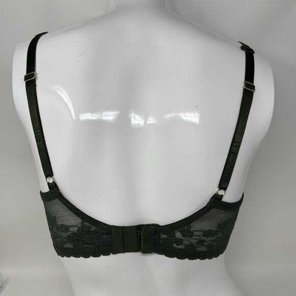 Natori Convertible Bra 32DD Green Lace Cherry Blossom Plunge Underwire MSRP $76 - Picture 9 of 13